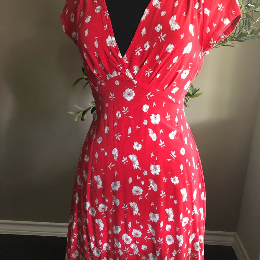 Free People Floral Red Dress